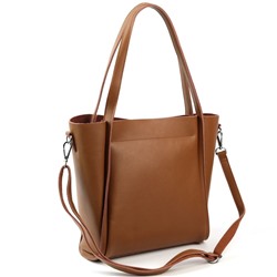Женская кожаная сумка шоппер 1811 Браун