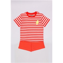 Комплект для девочки (футболка, шорты) Коралловый