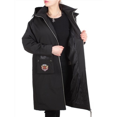 ZW-2306-C BLACK Пальто демисезонное женское (100 гр. синтепон) BLACK LEOPARD