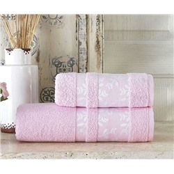 Махровое полотенце "Камея"-розовый 50*90 см. хлопок 100%