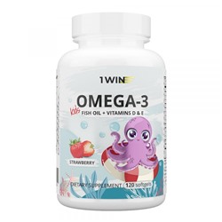 Омега-3 + витамины D и E для детей со вкусом клубники