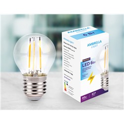 Светодиодная лампа Filament LED G45-F 6W E27 4200K (60W)