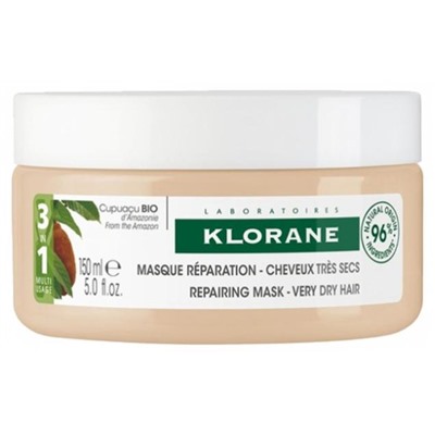 Klorane Masque R?paration - Cheveux Tr?s Secs 3en1 au Beurre de Cupua?u Bio 150 ml