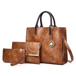 Набор сумок из 3 предметов арт А21, цвет: коричневый