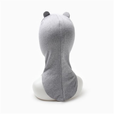 Шапка-мишка для мальчика, цвет серый меланж, размер 42-46