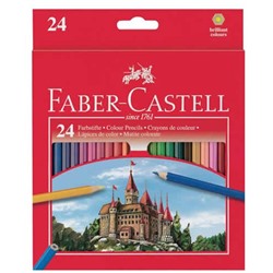 Цветные карандаши Замок, набор цветов, в картонной коробке, 24 шт