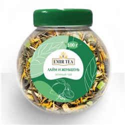 Чай Emir tea Зеленый лайм и женьшень 100гр