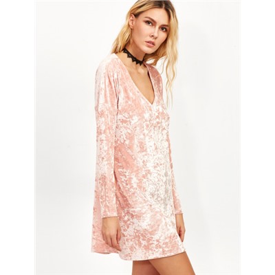 Розовое модное платье
