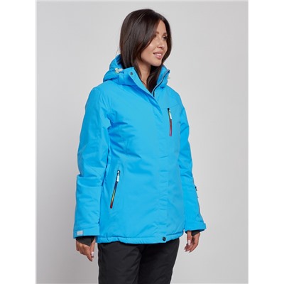 Горнолыжная куртка женская зимняя синего цвета 3331S