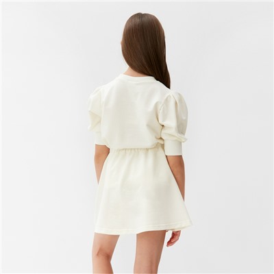 Комплект для девочки (свитшот и юбка) MINAKU, цвет молочный, рост 116 см