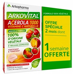 Arkopharma Arkovital Acerola 1000 Lot de 2 x 30 Comprim?s