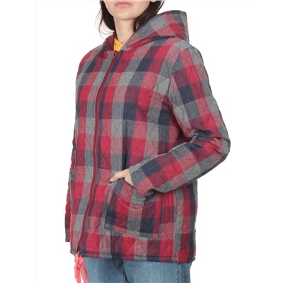 W-128 RED/GRAY Куртка демисезонная женская (100% хлопок, синтепон 50 гр.)