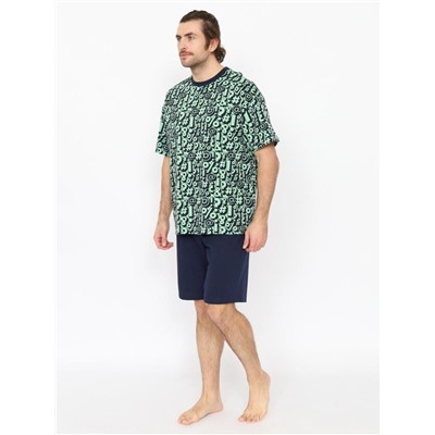 Пижама мужская (футболка, шорты) Зеленый