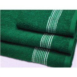 Набор махровых полотенец 3 шт темно-зеленый