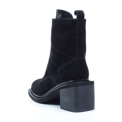 04-SE21W-2B BLACK Ботинки зимние женские (натуральная замша, натуральный мех)