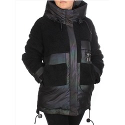 M - 2183 BLACK Куртка зимняя женская MEAJIATEER (200 гр. био-пух)