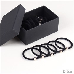 Резинка для волос набор 40 штук черная / YAN-11 /уп 1/подарочная коробка