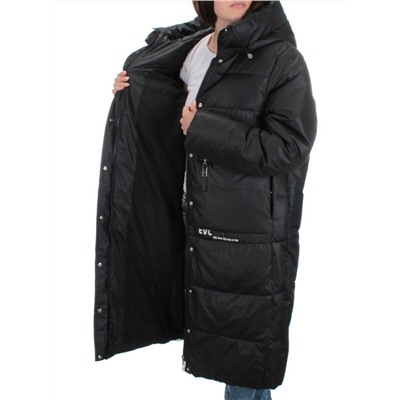 H-2210 BLACK Пальто зимнее женское (200 гр .холлофайбер)