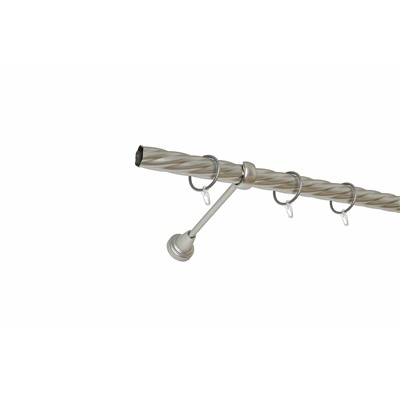 Карниз металлический 1-рядный хром матовый, крученая труба, ø25 мм (df-100121)
