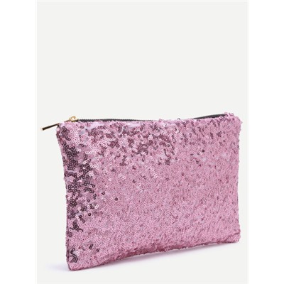 Розовая модная сумка-клатч с блестками
