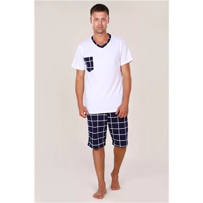 Костюм футболка+шорты - Oazis - 800 - белый с т. синим