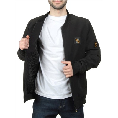 EM25056 BLACK Куртка-бомбер мужская демисезонная (100 гр. синтепон)