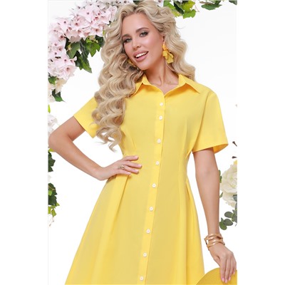 Платье-рубашка желтого цвета