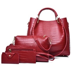 Набор сумок из 4 предметов арт А22, цвет: красный