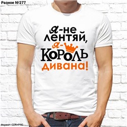Мужская футболка "Я - не лентяй, я - кроль дивана!", №277