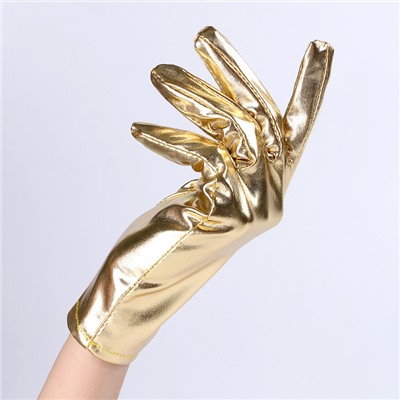 Карнавальный аксессуар- перчатки , цвет золото ,искусственная кожа
