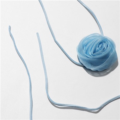 Чокер "Танго" роза блестящая, цвет голубой, 200 см