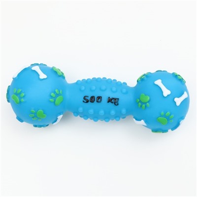 Игрушка пищащая "Гантель 500 kg", 17,5 см, голубая