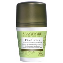 Sanoflore 24H Citrus D?odorant Fra?cheur Anti-Traces Roll-On Bio 50 ml