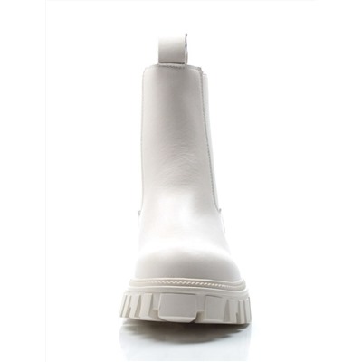 01-P39-2C WHITE Ботинки Челси демисезонные женские (натуральная кожа)
