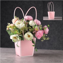 Пакет для цветов 17х11,5х20см / LH527-26 /уп 10/400/розовая