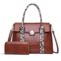 Комплект сумка и кошелёк, арт А48, цвет: коричневый