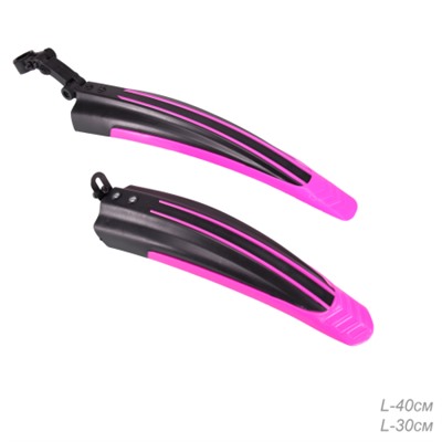 Крылья двухцветные, комплект для велосипеда Пластик. Цвет: Черный/Розовый / BMK-10P / уп 1