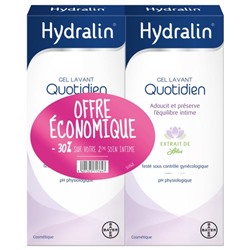 Hydralin Quotidien Gel Lavant Lot de 2 x 400 ml -30%
