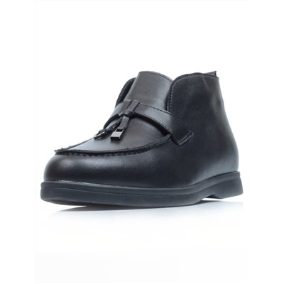 01-5291-1 BLACK Ботинки демисезонные (натуральная кожа, байка)