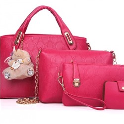 Комплект сумок из 4 предметов, арт А15, цвет: розовый
