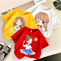 Набор футболок из 3 шт, арт КД95, цвет: красный+жёлтый+белый