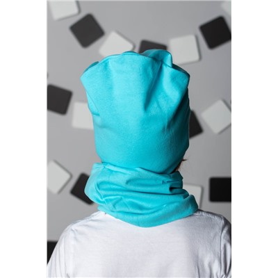 Комплект шапка и шарф для мальчика 85 Голубой Голубой