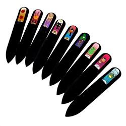 BHM Professional Хрустальная пилочка для ногтей, цветная с рисунком 1046, в ассортименте, 11,5 см