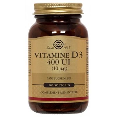 Solgar Vitamine D3 400 UI (10 µg) 100 G?lules