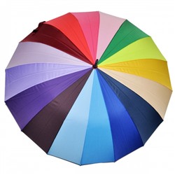 Зонт "Радуга" 16 цветов/спиц (механический, ручка-крюк.)
