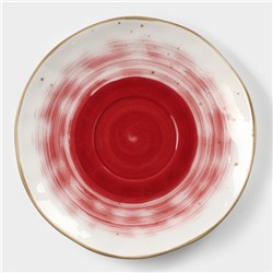 Блюдце фарфоровое Доляна «Космос», d=16 см, цвет красный