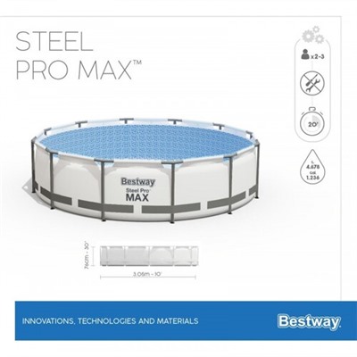 Каркасный бассейн Bestway 56406 BW Steel Pro Max 305х76см, 4678л