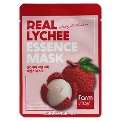 Тканевая маска с экстрактом личи Real Lychee Essence Mask FarmStay, Корея, 23 мл Акция