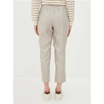 Женские прямые брюки с эластичным поясом и карманами LCW Casual