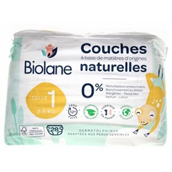 Biolane Couches Naturelles 28 Couches Taille 1 (2-5 Kg)